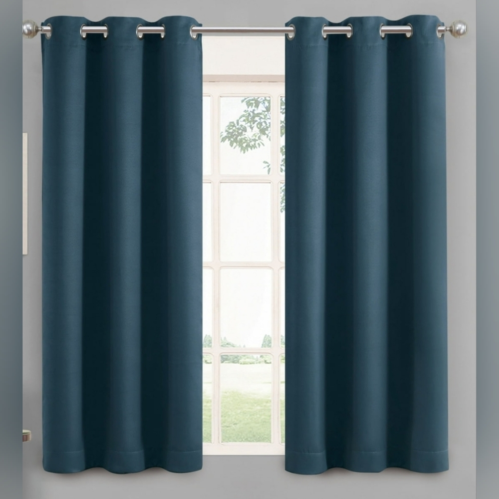 Teal black out curtains
